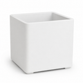 Jardinière carrée en résine blanche légère 50x50x46 cm