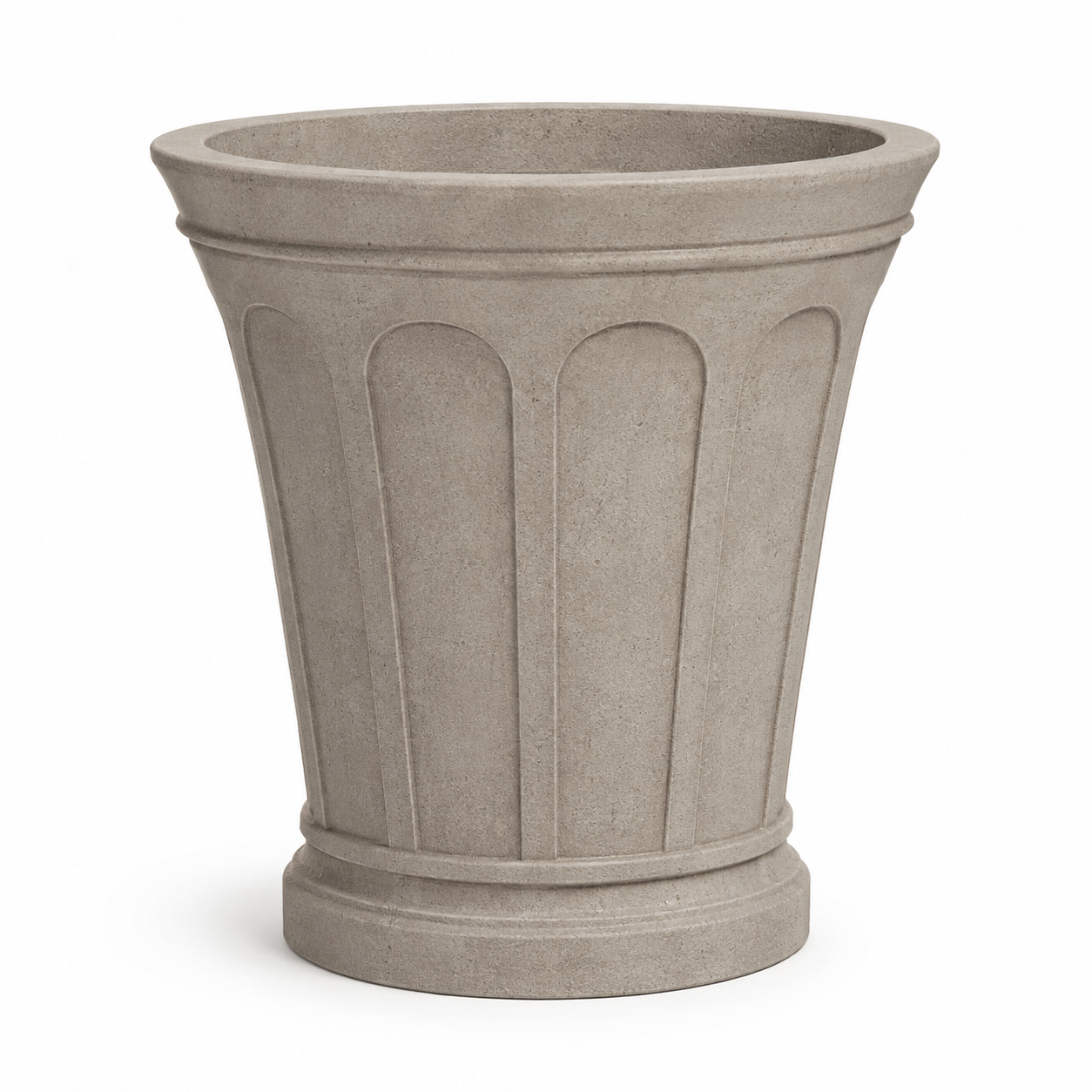Vase de jardin classique en composite grège 46x46x58 cm