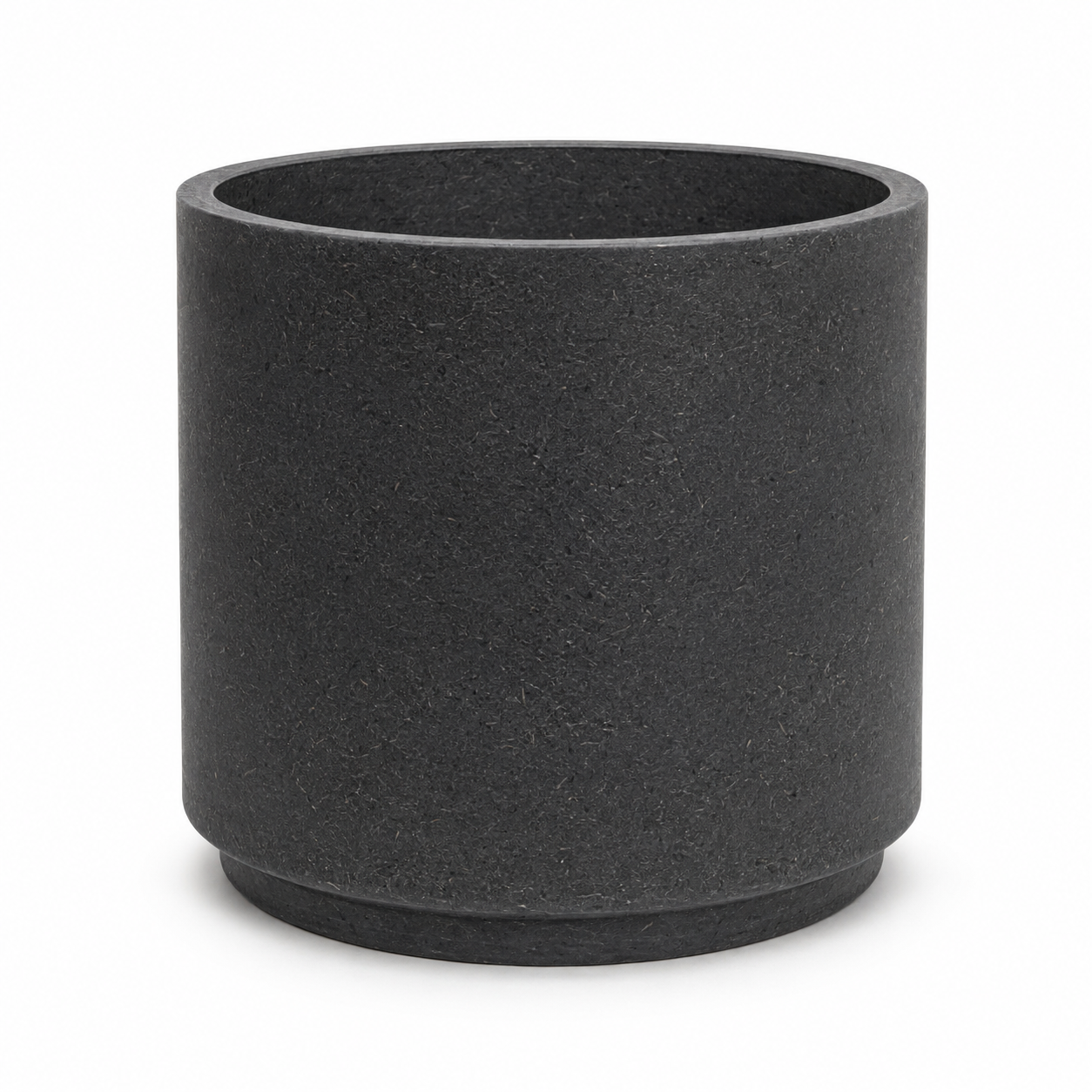 Pot cylindrique en plastique recyclé charbon 38x38x40 cm