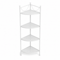 Support angle quatre niveaux en métal blanc 45x45x110 cm