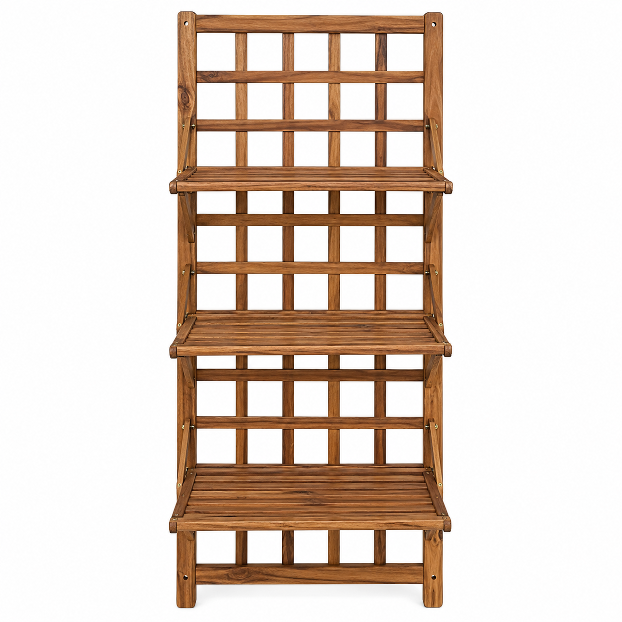 Treillis porte-plantes mural en acacia naturel 80x18x150 cm