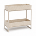 Console à plantes deux niveaux beige terrazzo 60x30x62 cm