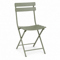 Chaise pliante en acier vert sauge 48x55x82 cm