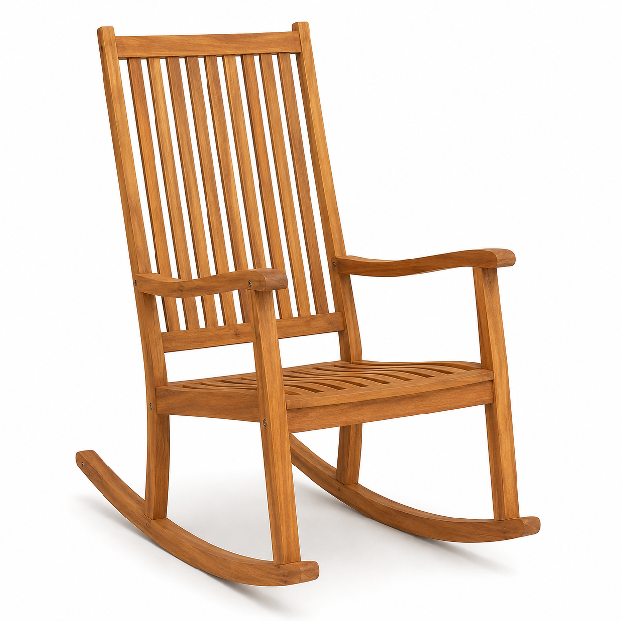 Fauteuil à bascule eucalyptus miel 64x90x105 cm
