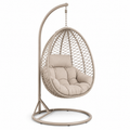 Fauteuil suspendu œuf acier sable 95x95x195 cm