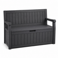 Banc coffre en résine anthracite 120x60x85 cm