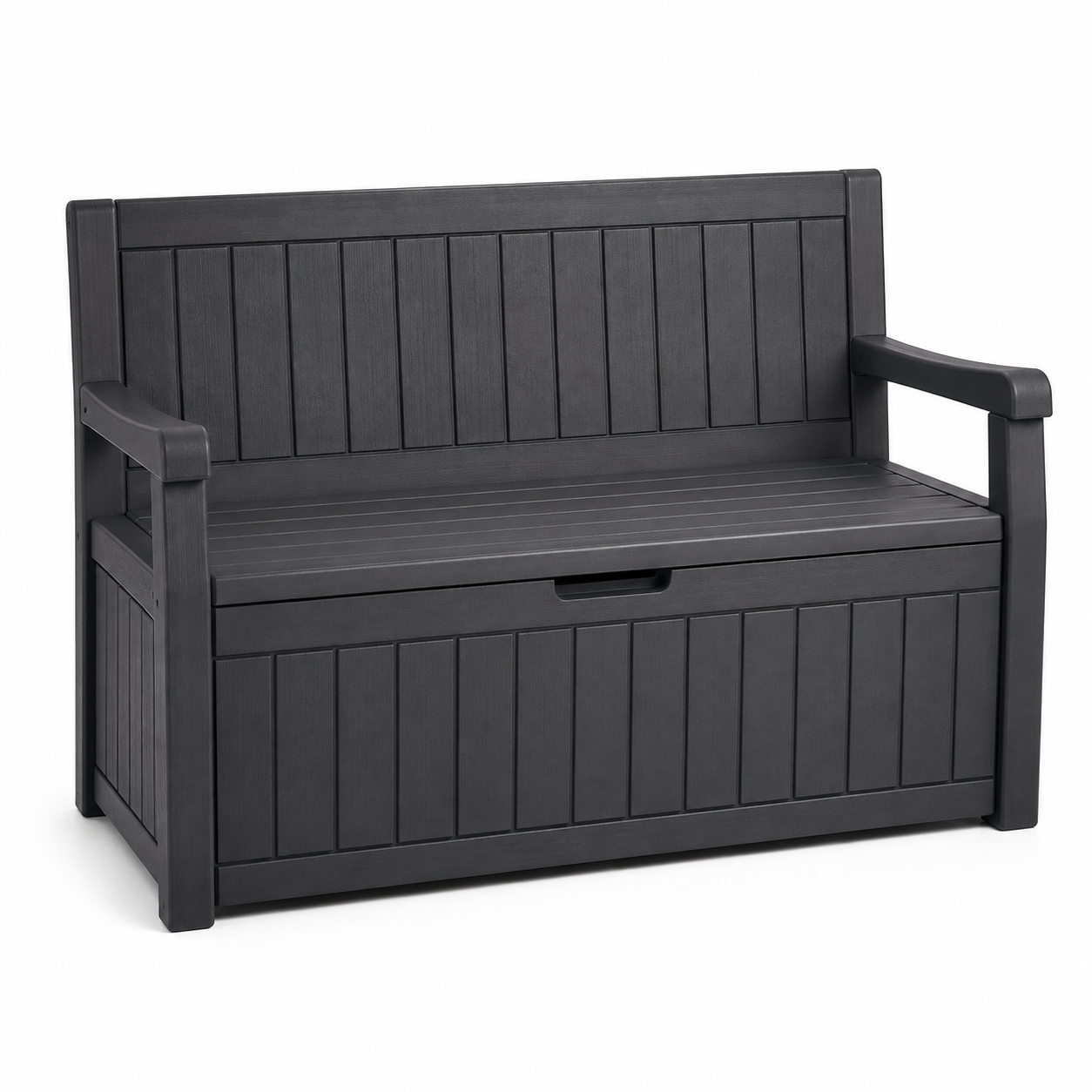 Banc coffre en résine anthracite 120x60x85 cm