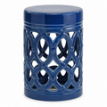 Tabouret extérieur en céramique bleu 34x34x45 cm