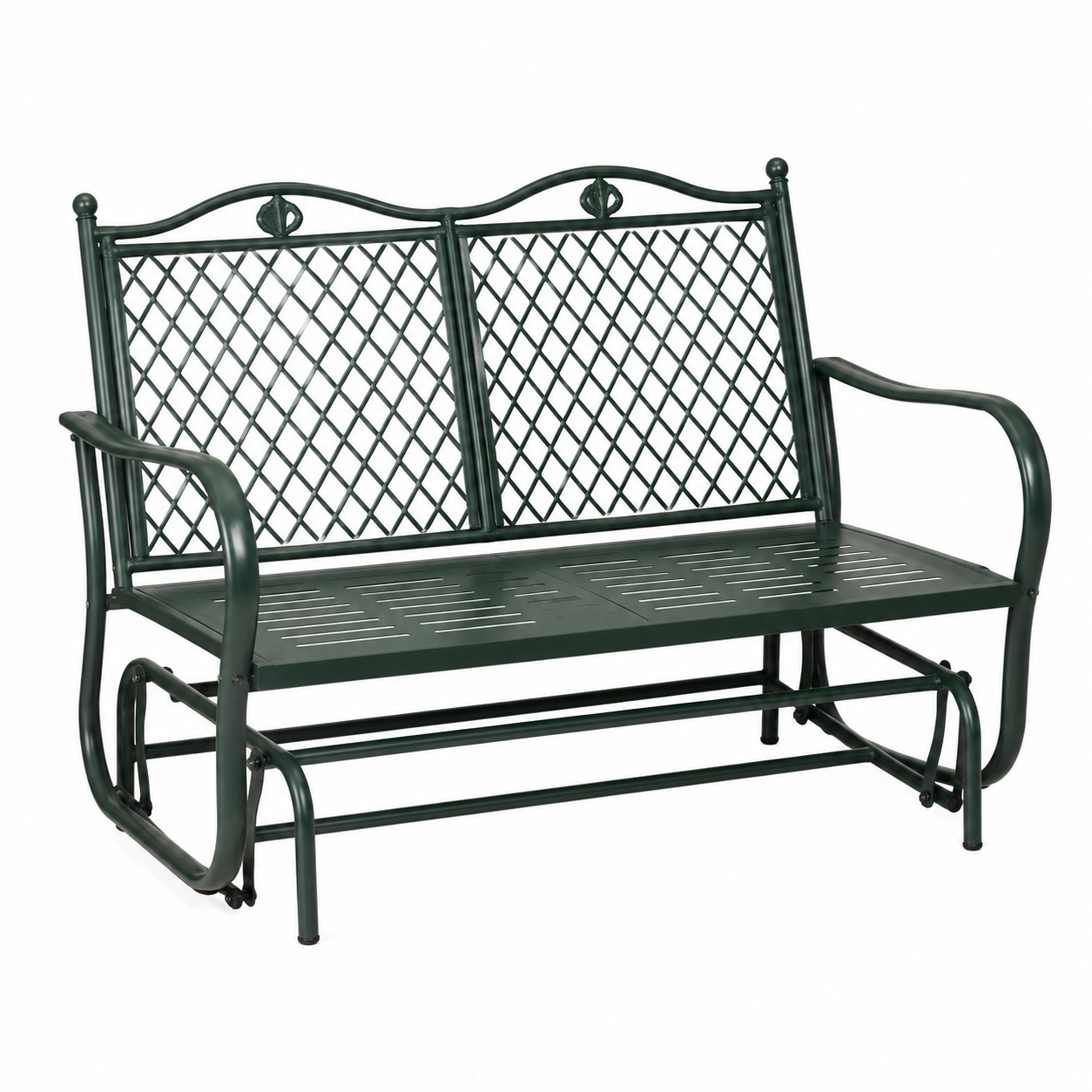 Banc à bascule métal vert foncé 128x72x90 cm