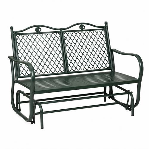 Banc à bascule métal vert foncé 128x72x90 cm