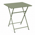 Table bistrot pliante en acier vert sauge 60x60x72 cm