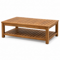 Table basse en acacia naturel à lattes 100x55x38 cm