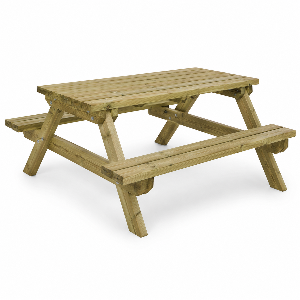Table pique-nique pin traité naturel 150x135x75 cm