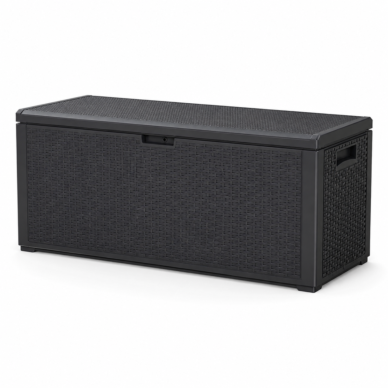 Coffre de jardin en résine anthracite 270 L 118x45x57 cm