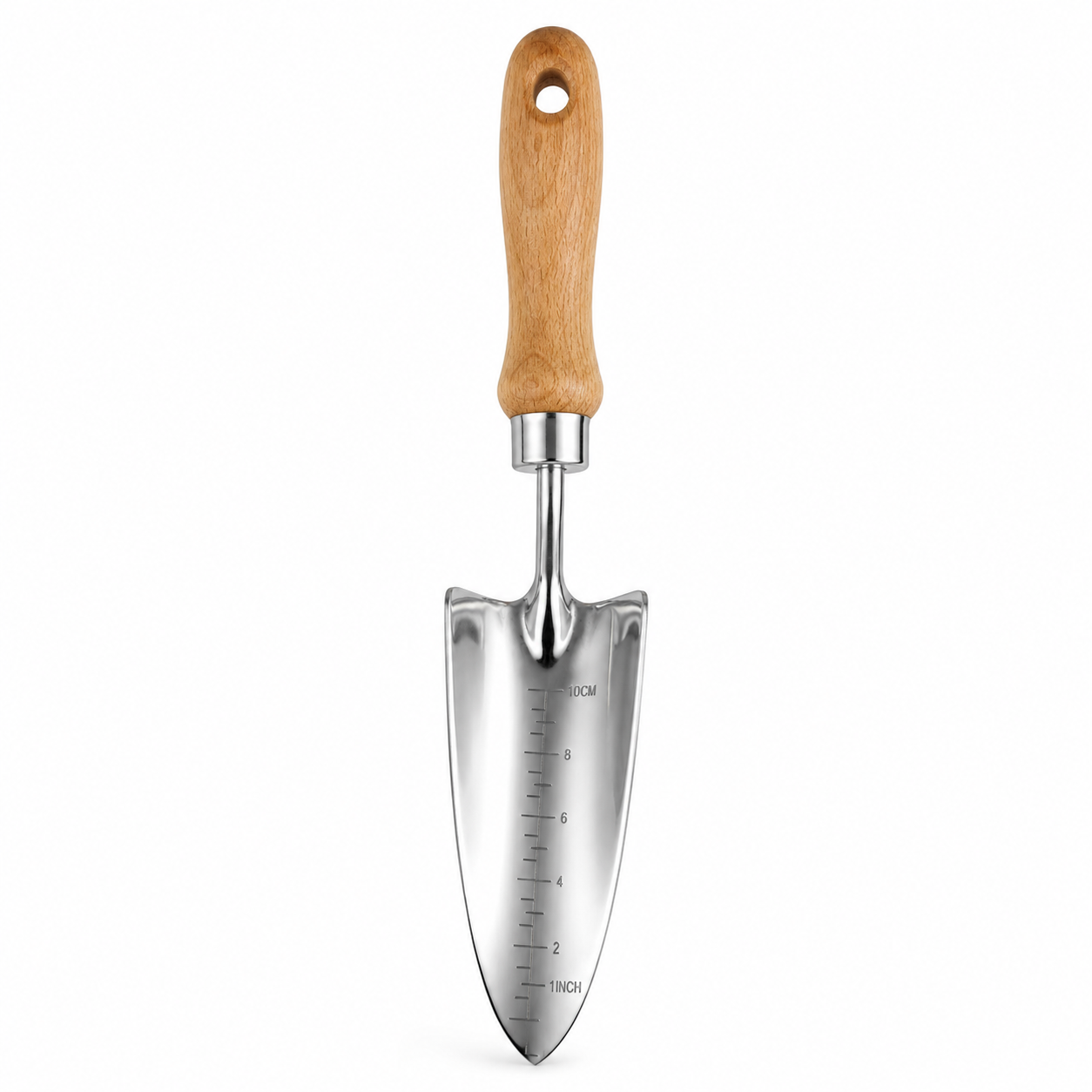 Transplantoir inox manche hêtre naturel 33 cm