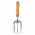 Fourche à main inox manche hêtre naturel 31 cm