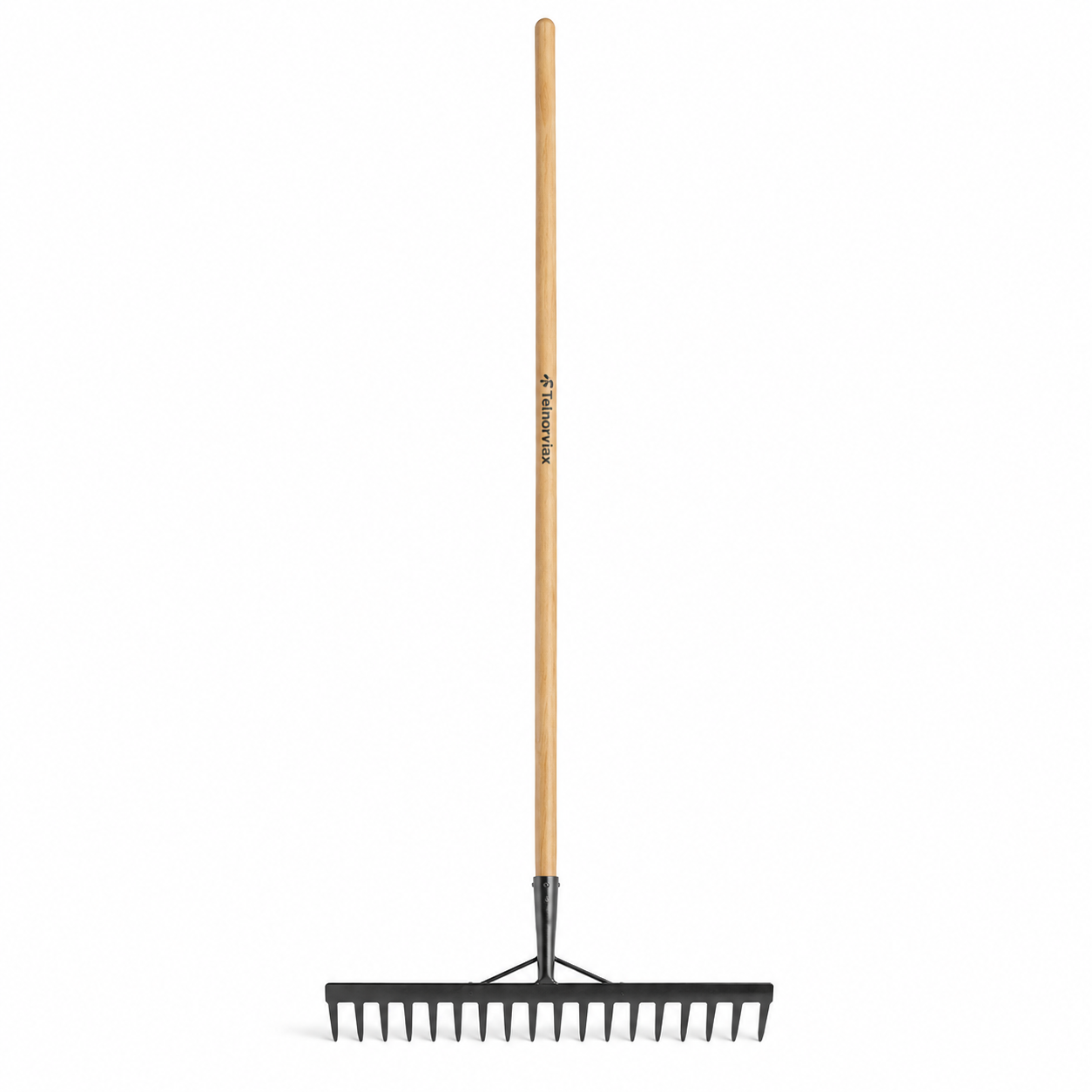 Râteau de jardin quatorze dents acier bois 150 cm